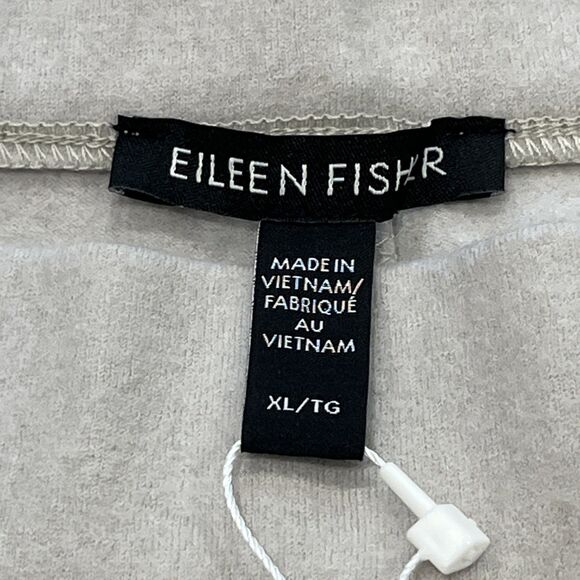 Eileen Fisher NEW XL Chalk Boiled Wool Jersey Hi Waisted Wide Leg Pants Pockets - Picture 7 of 9